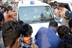 Students Gherao Bengal Education Minister, Damage Car Over Election Demand Students Gherao Bengal Education Minister, Damage Car Over Election Demand