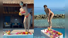 Sonal Chauhan Enjoys Her Holiday In The Maldives In A Bright Swim Set