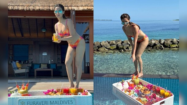 Sonal Chauhan Enjoys Her Holiday In The Maldives In A Bright Swim Set