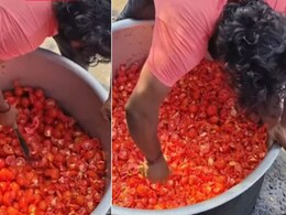 शख्स ने किया धांसू जुगाड़ और एक हाथ में दो चाकू लेकर 35 सेकंड में काट डाले 20 Kg टमाटर, फुर्ती देख पब्लिक बेहोश!