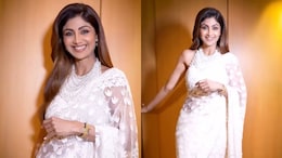 Shilpa Shetty's Display Of Ethereal Charm Was Served In A White Manish Malhotra <i>Saree</i> And Backless Blouse