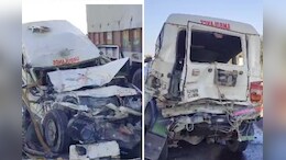 Accident: एम्बुलेंस और ट्रक में जोरदार भिड़ंत, 2 की मौत 3 की हालत गंभीर