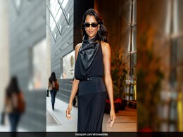 Simone Ashley's Not-So-Little Black Dress Came With A Backless Design Twist Simone Ashley's Not-So-Little Black Dress Came With A Backless Design Twist