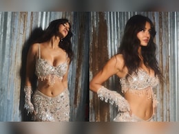 Disha Patani Turns Up The Heat In A Silver Embellished Skirt Set