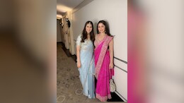Sara Tendulkar Is A Pretty Pink Embroidered <i>Saree</i> Is Every Bit The Ethnic Wedding Guest