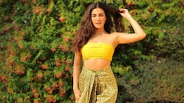 Amyra Dastur Looks Like A Ray Of Sunshine In A Yellow Bandeau Top And Printed Pants