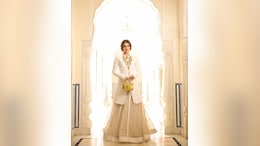 Kriti Sanon Aces Her Red Carpet Look In An Ivory Traditional Rajasthani <i>Poshak</i> And Sheer Lehenga