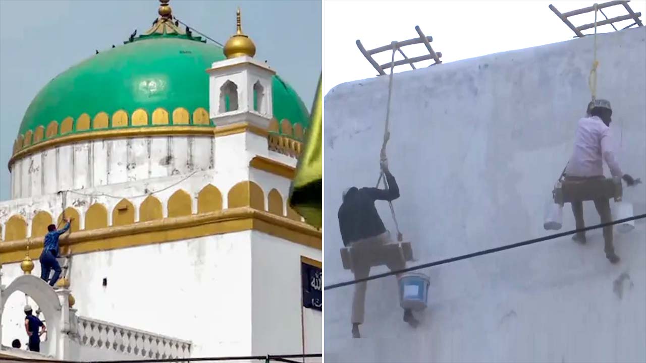 Whitewashing Of Jama Masjid In UP's Sambhal Begins After Court Order