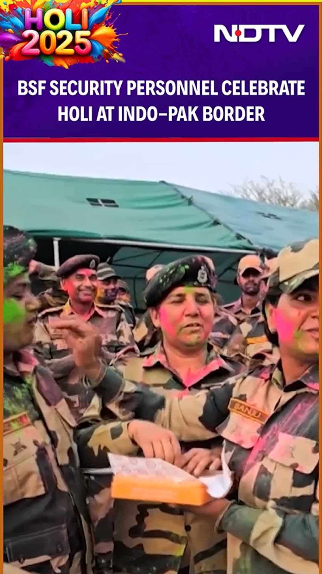 BSF Security Personnel Celebrate Festival Of Holi At Indo-Pak Border In Jaisalmer