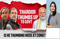Tharoor Thumbs Up To Govt: Is He Thumbing Nose At Congress? Tharoor Thumbs Up To Govt: Is He Thumbing Nose At Congress?