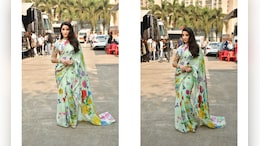 Nora Fatehi Looks Like An Ethnic Vision In A Colourful Floral <i>Saree</i>