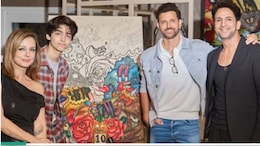 Hrithik Roshan Poses With Ex-Wife Sussanne Khan, Arslan Goni At Her Store Launch
