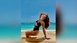 A Black Cutout Swimsuit Has Tridha Choudhury Summer-Ready