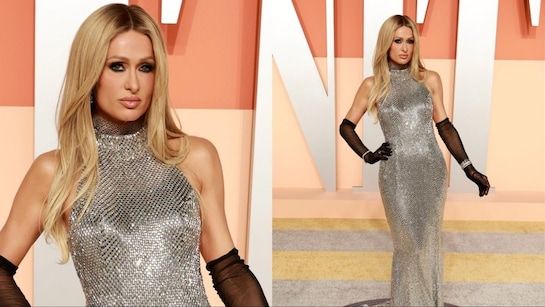 वैनिटी फेयर ऑस्कर पार्टी में डैजलिंग सिल्वर गाउन पहने नजर आईं Paris Hilton, सबकी निगाहें खींची अपनी तरफ