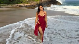 Neha Sharma's Stylish Beach Day Looks Complete In A Red Swimsuit
