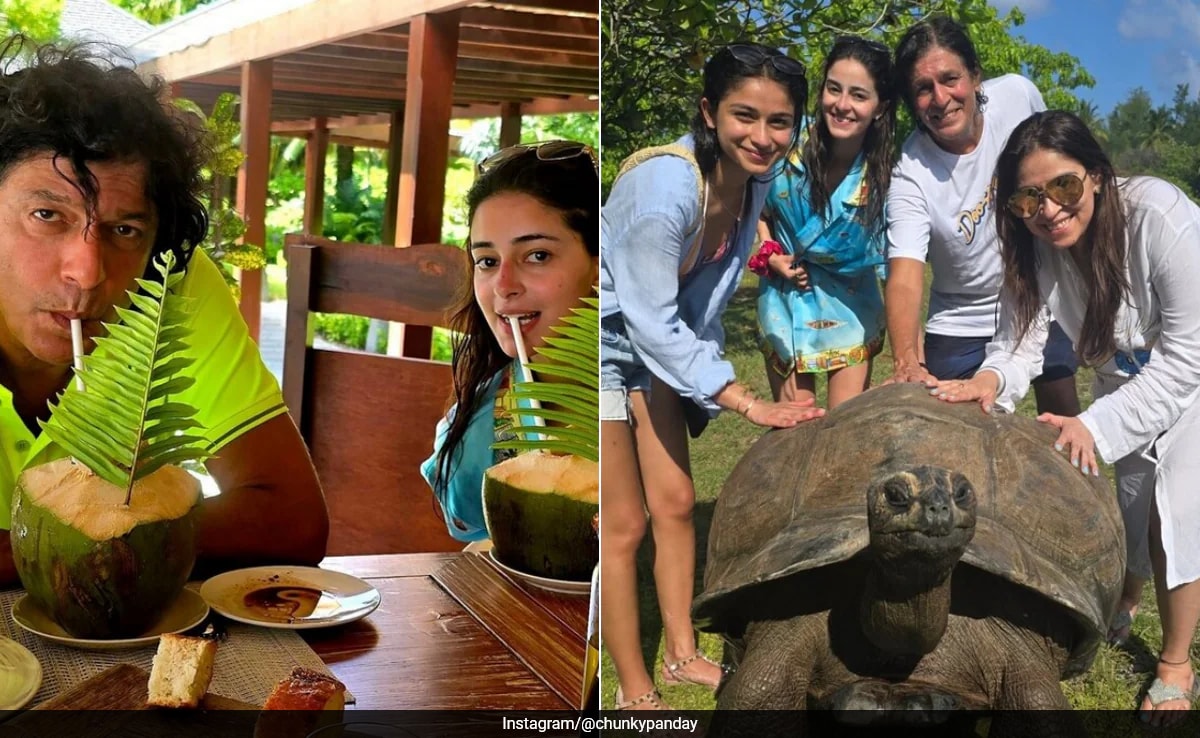 Chunky Panday's Beach Days And Giant Tortoise Visit On The ...