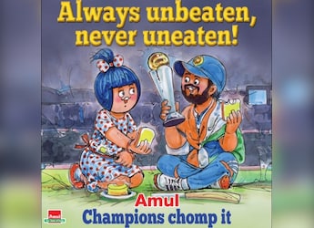 Amul Pay's Tribute To Team India's Champions Trophy Victory With Creative Topical Amul Pay's Tribute To Team India's Champions Trophy Victory With Creative Topical