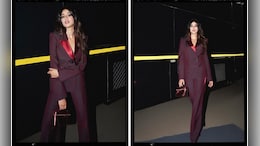 Janhvi Kapoor Serves "Statement Moves Only" In A Chic Burgundy Pantsuit