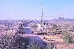 Stuck On Track, Desperate Dash: Train Hits Security Force's SUV In Rajasthan Stuck On Track, Desperate Dash: Train Hits Security Force's SUV In Rajasthan