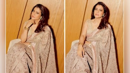 Kajol Weaves A Beautiful Ethnic Dream In An Ethereal Pastel<i>Saree</i>