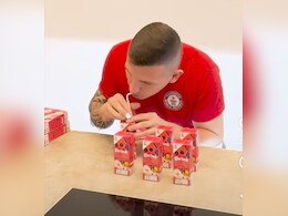 Watch: Man Drinks 6 Juice Cartons In 1 Minute, Sets World Record