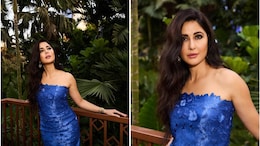 Katrina Kaif Sets Yet Another Glamorous Red Carpet Look In A Blue Strapless Bodycon Gown