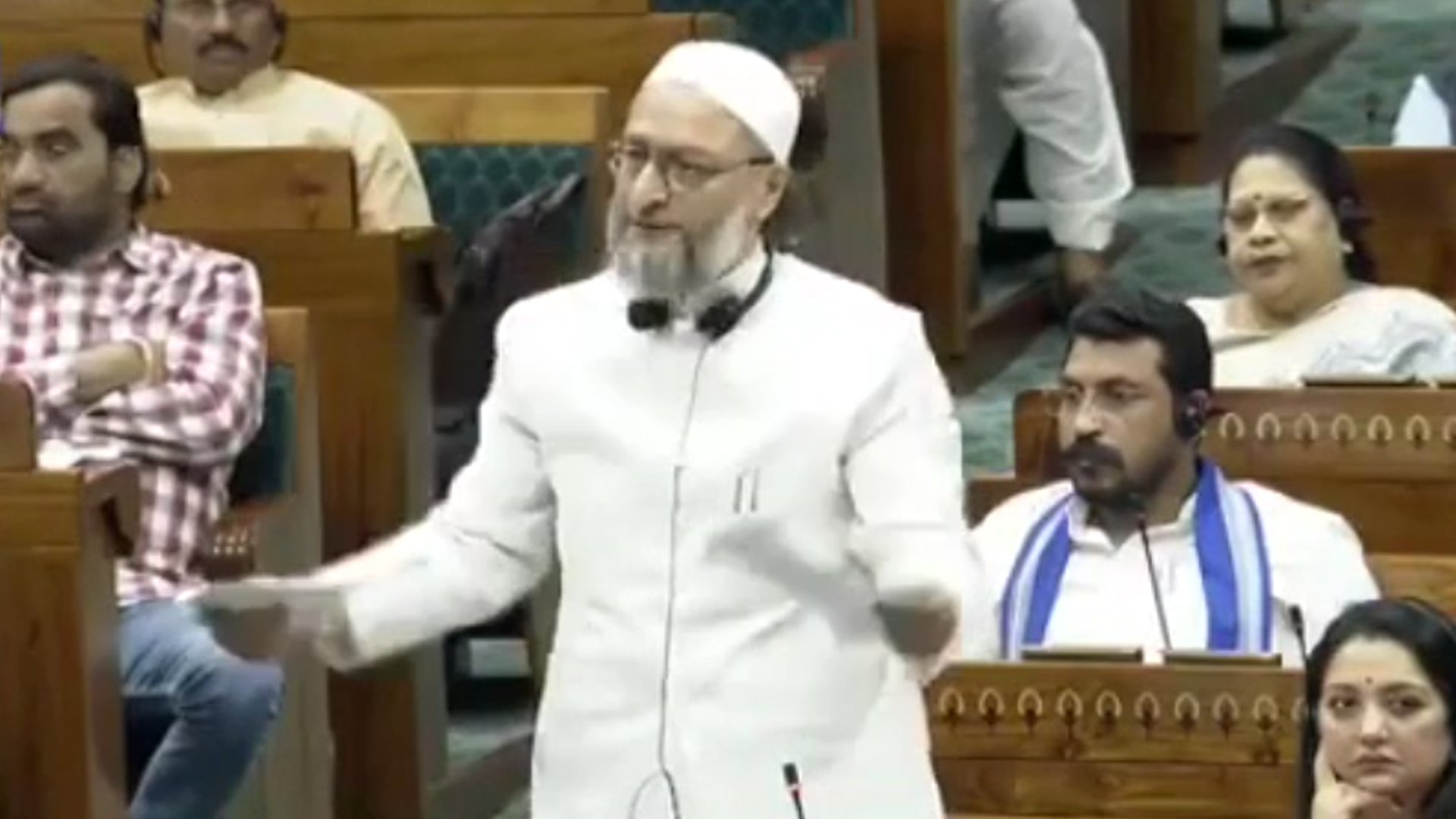 Asaduddin Owaisi Symbolically Tears 'Bill' During Waqf Debate In Lok Sabha