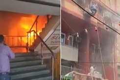 Fire Breaks Out At Building In Noida Sector-18 Fire Breaks Out At Building In Noida Sector-18