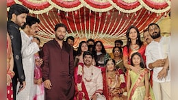 In Pics: Allu Arjun Attends Cousin's Wedding Festivities With Wife Sneha Reddy And Daughter Allu Arha