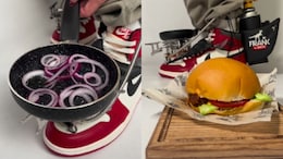 "He Low-key Cooked": Internet Is In Awe Of Functional Grill Inside Sneakers For On-The-Go Burgers