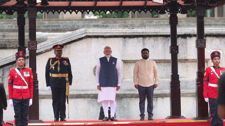 PM Modi Receives Ceremonial Welcome As He Begins Sri Lanka Visit