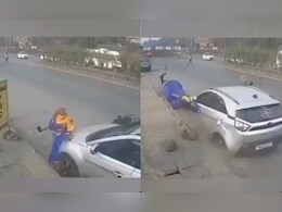 बेकाबू रफ्तार का कहर! कार ने 2 लोगों को मारी टक्कर, गेंद की तरह हवा में उछले