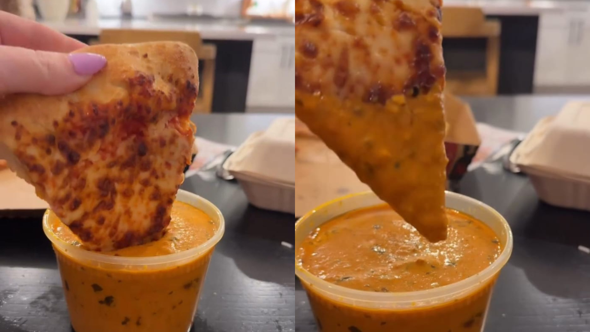 Watch: American Influencer Dips Pizza In Butter Chicken, Calls It "Insanely Good"