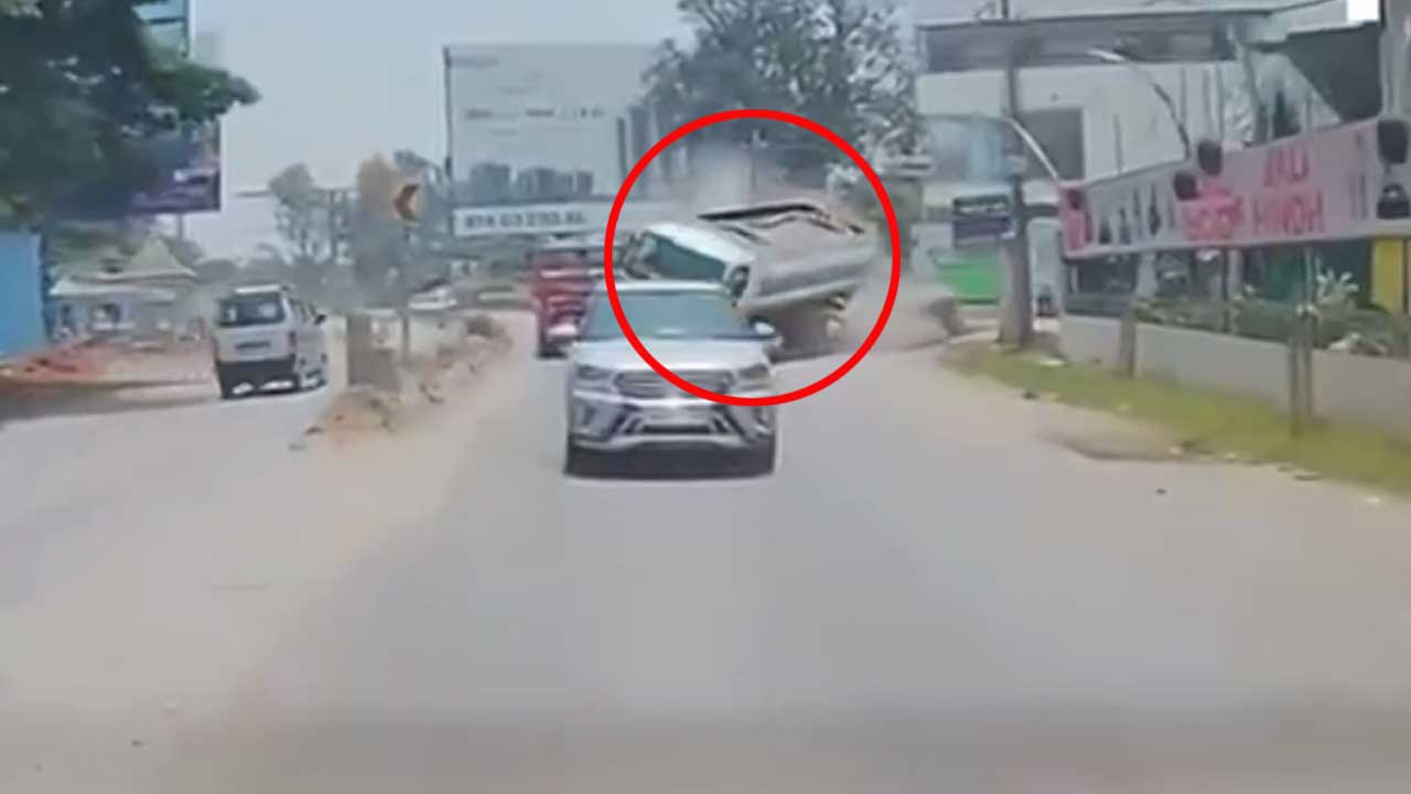 Video: Water Tanker Rolls Over While Trying To Overtake Truck In Bengaluru