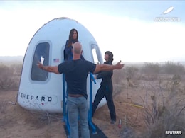 Video: Jeff Bezos Hugs Fiancee As She Returns To Earth After Space Flight Video: Jeff Bezos Hugs Fiancee As She Returns To Earth After Space Flight