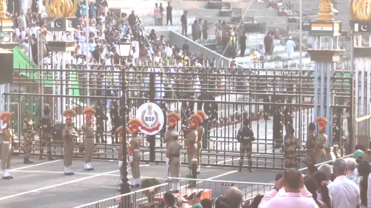 Border Gates Remain Shut During Beating Retreat Ceremony At Attari Border