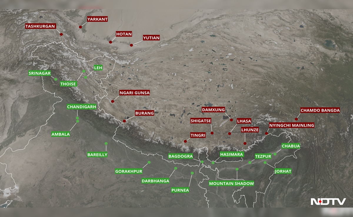 Major Indians and Chinese airbases were against each other along the border of the Himalayas. With input: Damian Simon. High race here