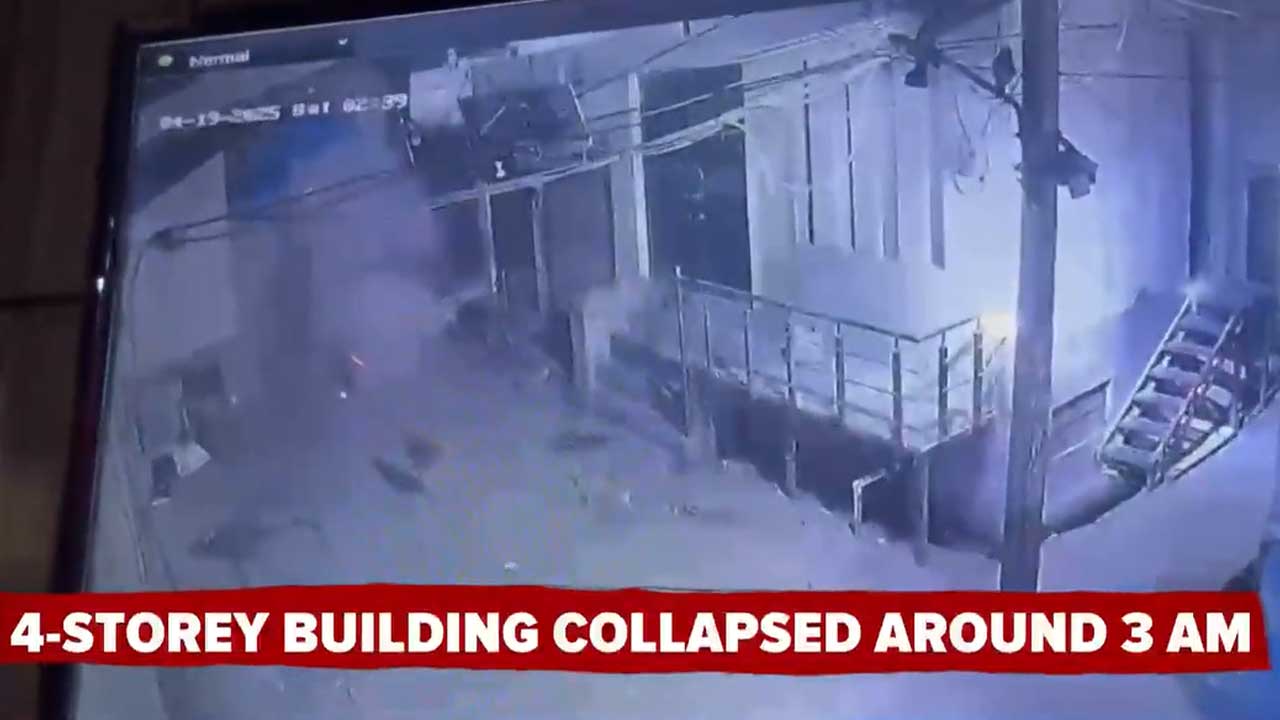CCTV Captures Delhi Building Collapse, Cloud Of Dust Fills Alley