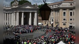 Huge Crowds Pack Vatican To Catch Last Glimpse Of Pope Ahead Of Funeral