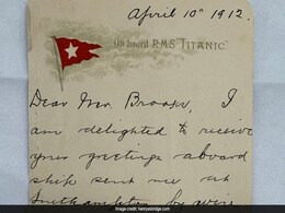 Titanic Survivor's Letter Sold For Over Rs 3,00,00,000 At Auction In UK Titanic Survivor's Letter Sold For Over Rs 3,00,00,000 At Auction In UK