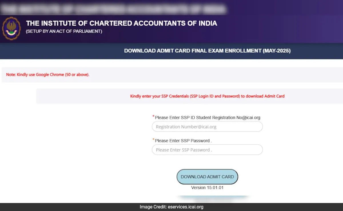 ICAI CA Intermediate Final Exams May 2025 Admit Cards The