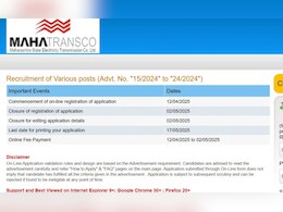 MAHATRANSCO Recruitment 2025: यहां निकली इंजीनियरों के लिए 493 पदों पर वैकेंसी, इस लिंक से करें अप्लाई MAHATRANSCO Recruitment 2025: यहां निकली इंजीनियरों के लिए 493 पदों पर वैकेंसी, इस लिंक से करें अप्लाई