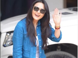 Preity Zinta Keeps It Minimal Yet Chic In A Denim Co-Ord Set At The Latest Airport Spotting