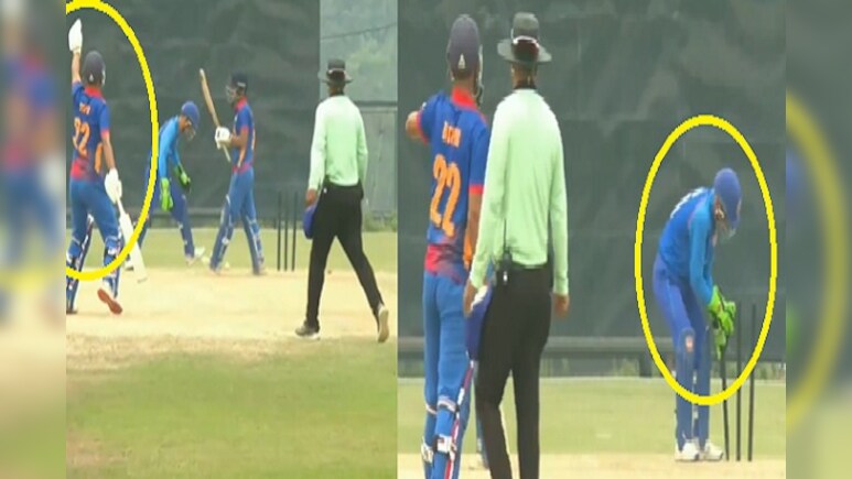 Batsman bolded on no ball, non -striker kept shouting, wicketkeeper ran out, created a ruckus, video