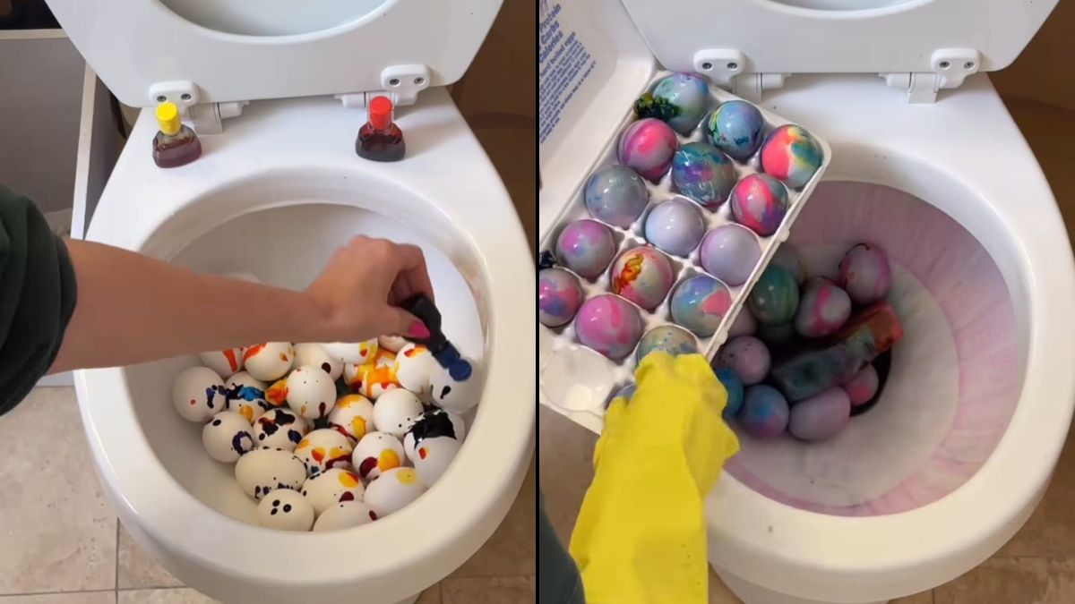 Viral: Woman Uses Toilet To Dye Easter Eggs, Sparks Hygiene Debate Online