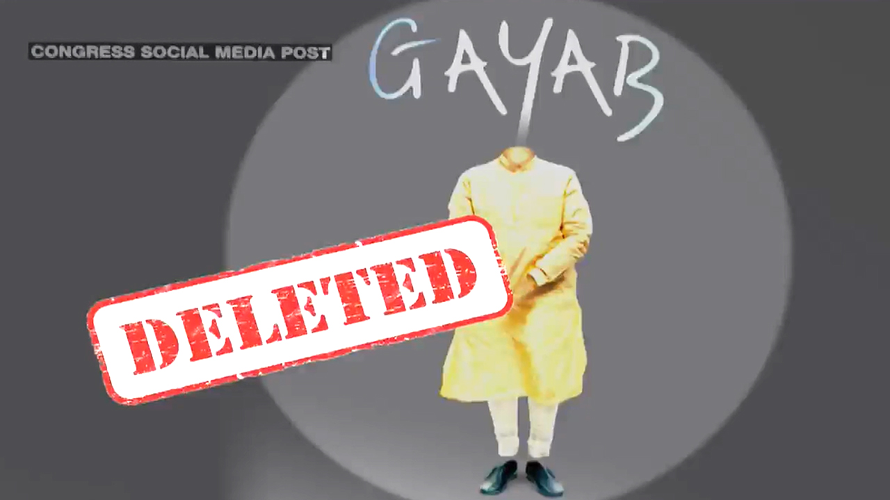 Congress Deletes 'Gayab' Post Targeting PM Modi After Outrage