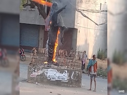 Former Odisha Chief Minister Biju Patnaik's Statue Set Ablaze Former Odisha Chief Minister Biju Patnaik's Statue Set Ablaze