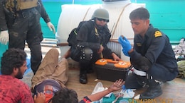Navy Provides Urgent Medical Aid To Pakistani Crew On Fishing Vessel Near Oman