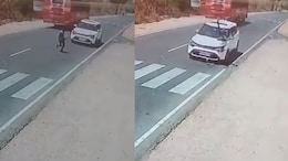 On Camera, Speeding SUV Hits Man Crossing Road In UP,  He Survives