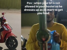 Man Dresses Up As Delivery Agent To Surprise Girlfriend With Food In Hostel, Wins Hearts Man Dresses Up As Delivery Agent To Surprise Girlfriend With Food In Hostel, Wins Hearts